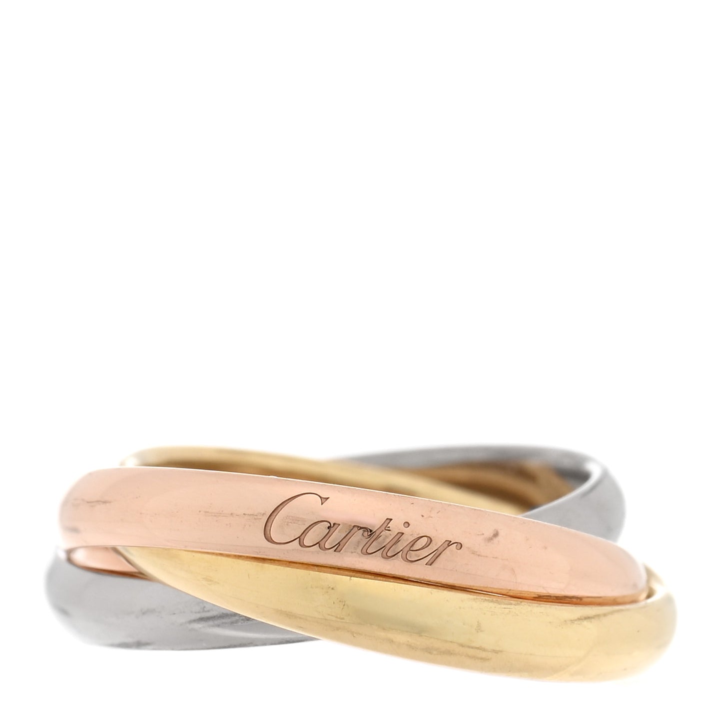 18K Pink Yellow White Gold Small Trinity Ring 45 3.25