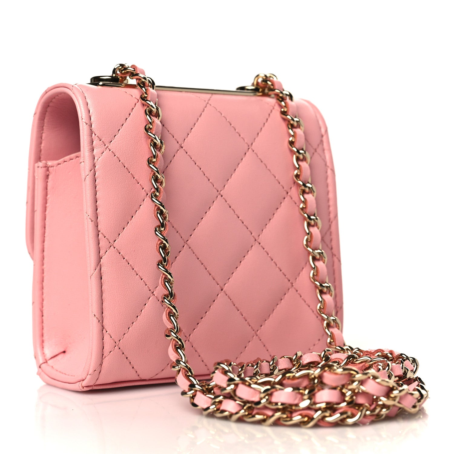Chanel Lambskin Quilted Mini Trendy CC Clutch With Chain Pink 3 of 10