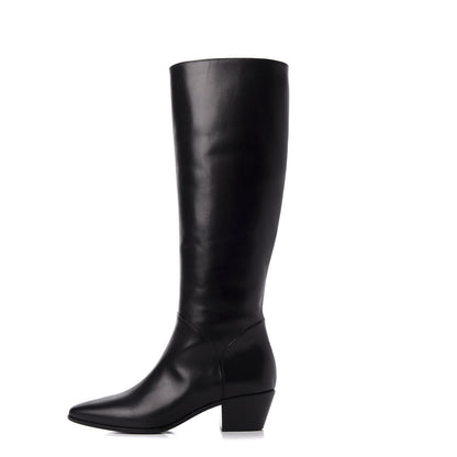 Saint Laurent Calfskin Rock Long Boots 35.5 Black 1 of 16