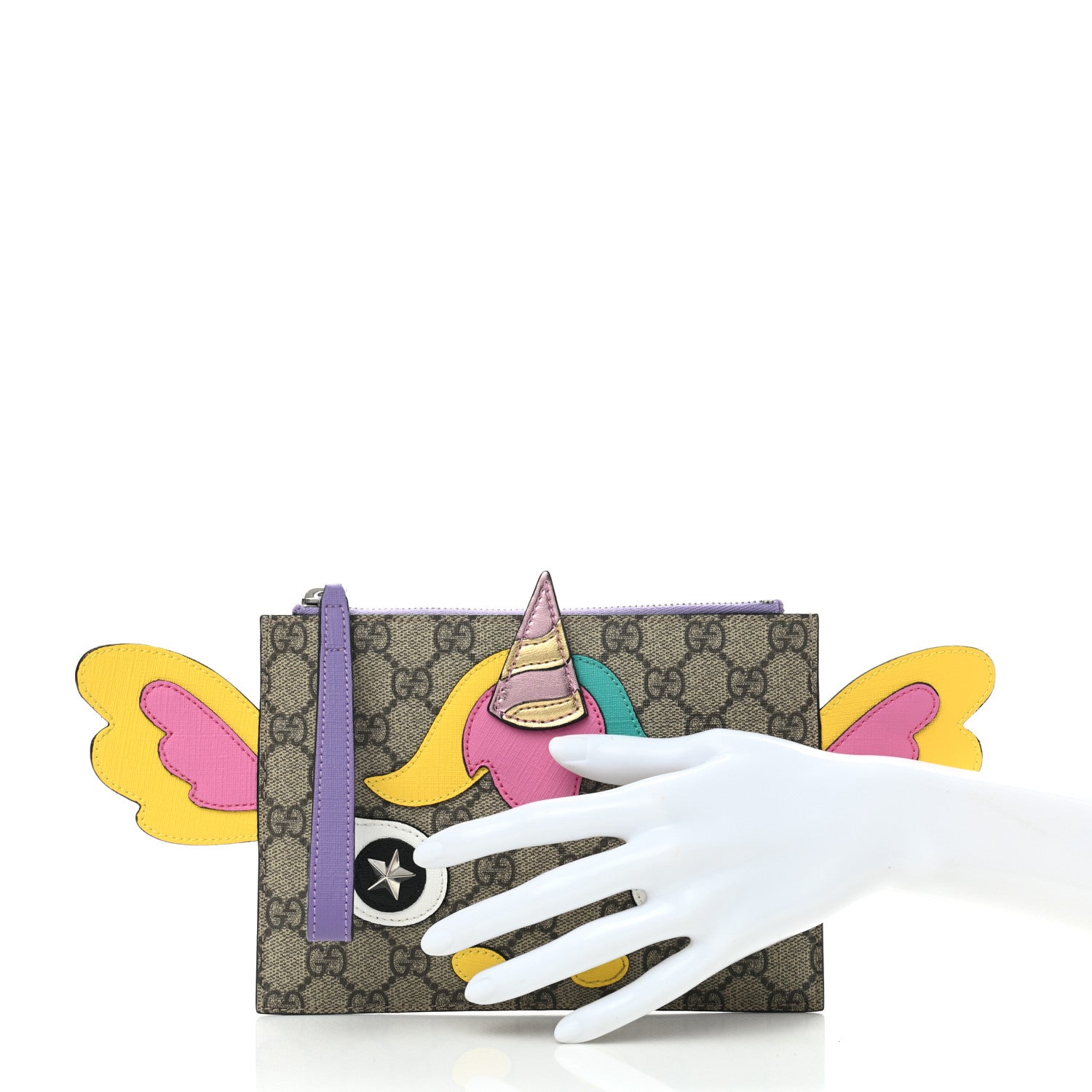 Gucci GG Supreme Monogram Kid's Unicorn Zip Pouch Multicolor 2 of 8
