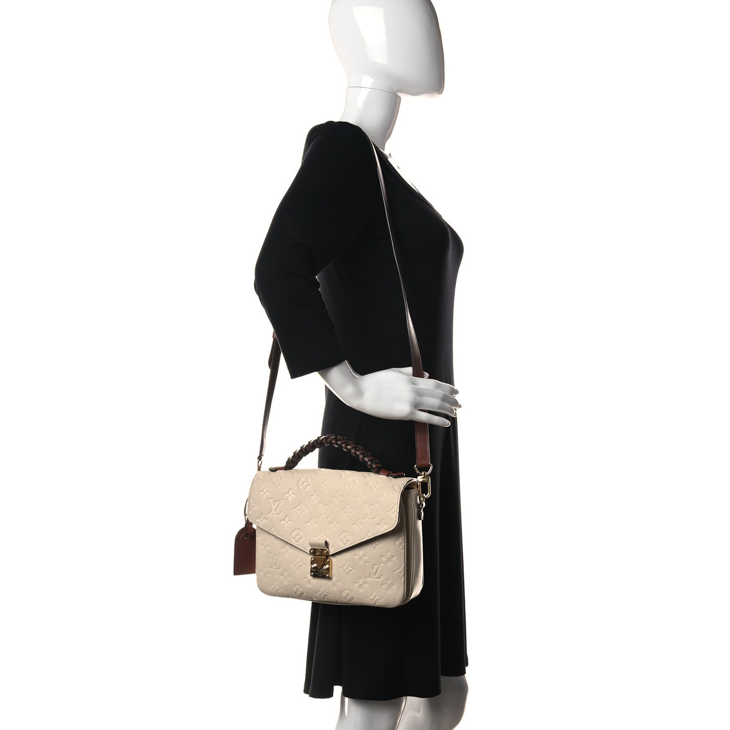 Empreinte Braided Pochette Metis Creme Beige Caramel