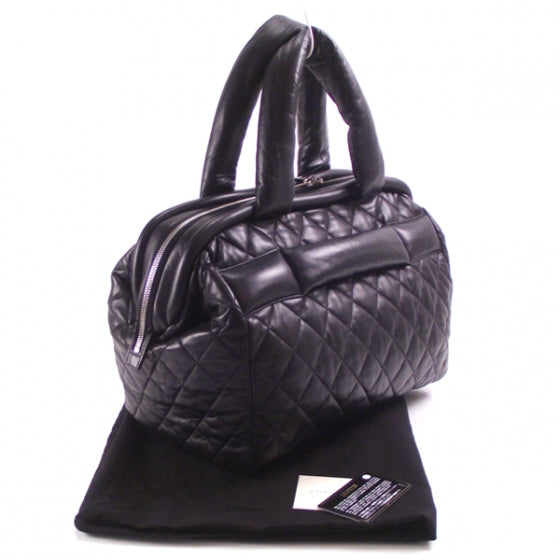 Lambskin Coco Cocoon Bowler Black