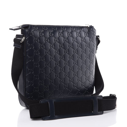 Gucci Guccissima Signature Small Messenger Bag Blue 3 of 10