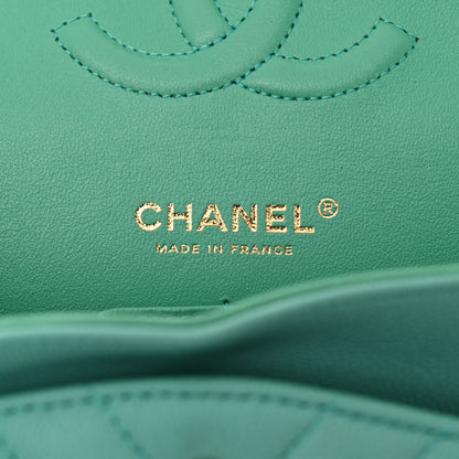 Chanel Caviar Flat Chevron Quilted Medium Double Flap Green 6 of 14