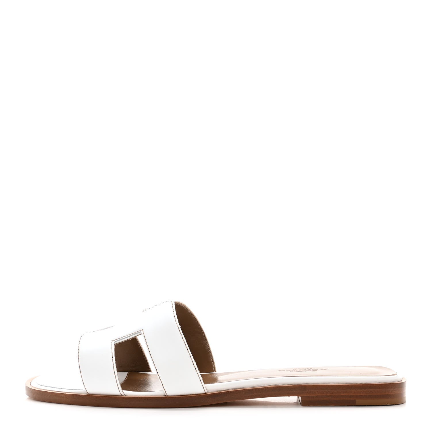 Hermes Box Calfskin Oran Sandals 36 White 1 of 9