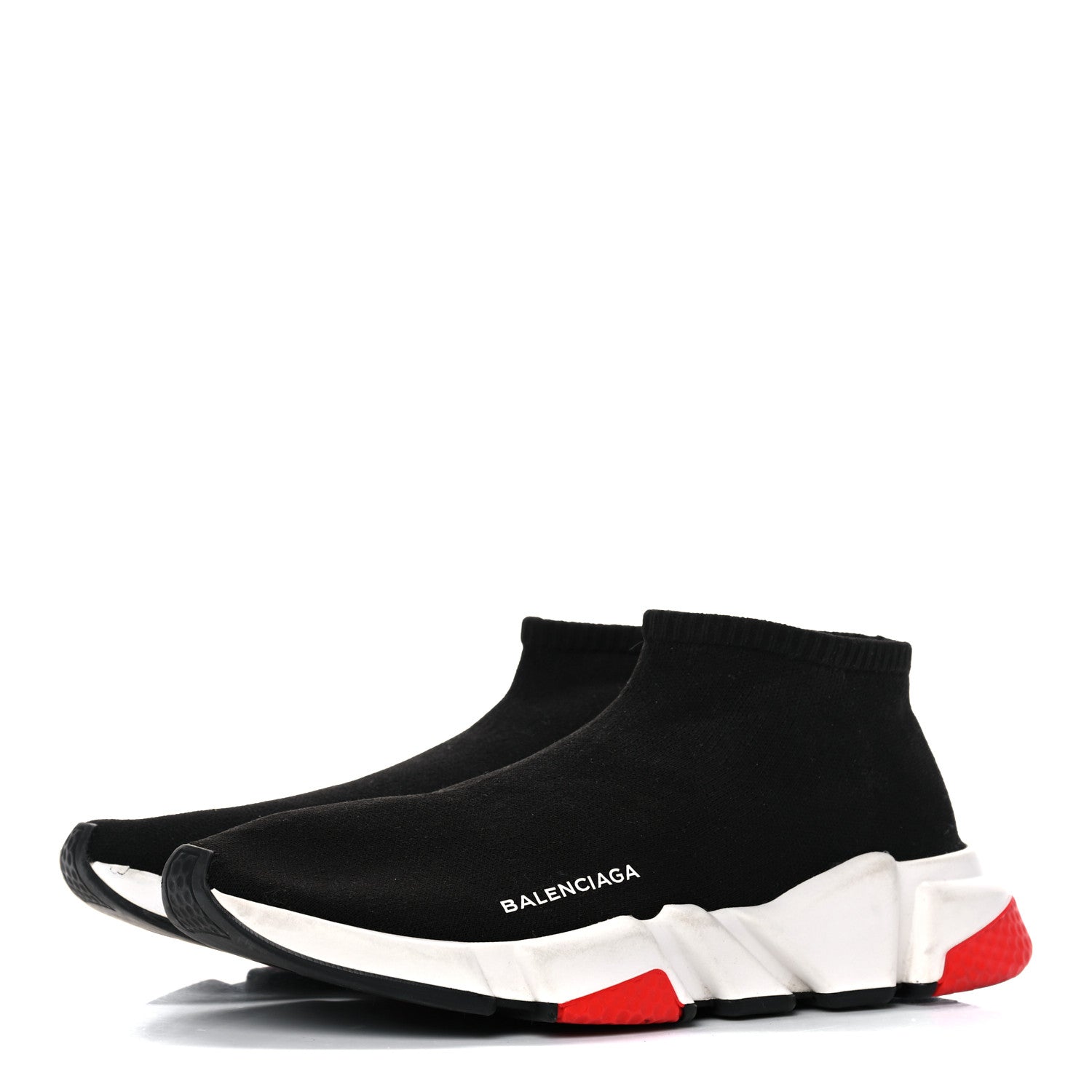 Balenciaga Technical 3D Knit Mens Speed Sneakers 40 Black Red 3 of 18