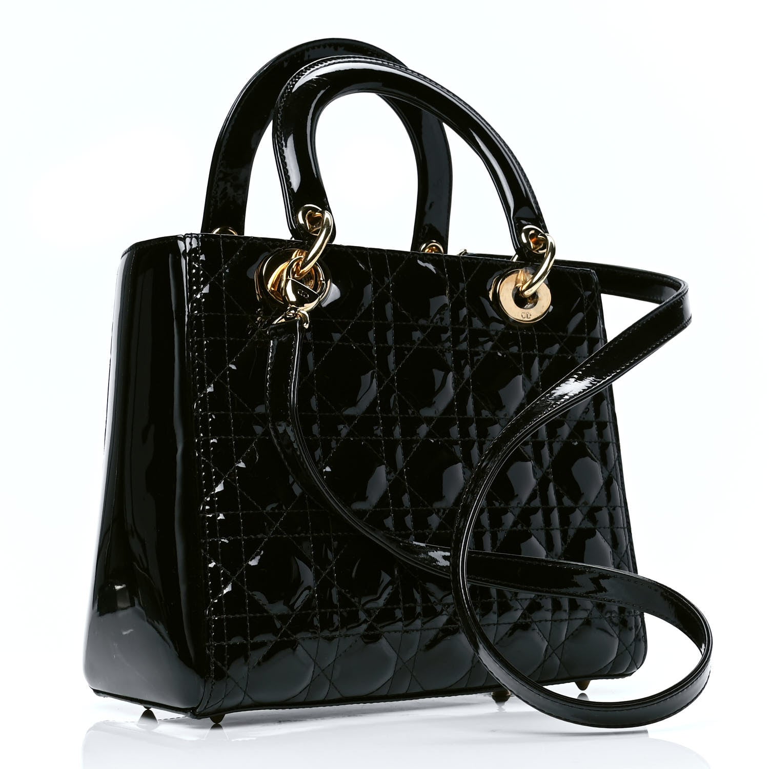 Christian Dior Patent Cannage Medium Lady Dior Black 2 of 5