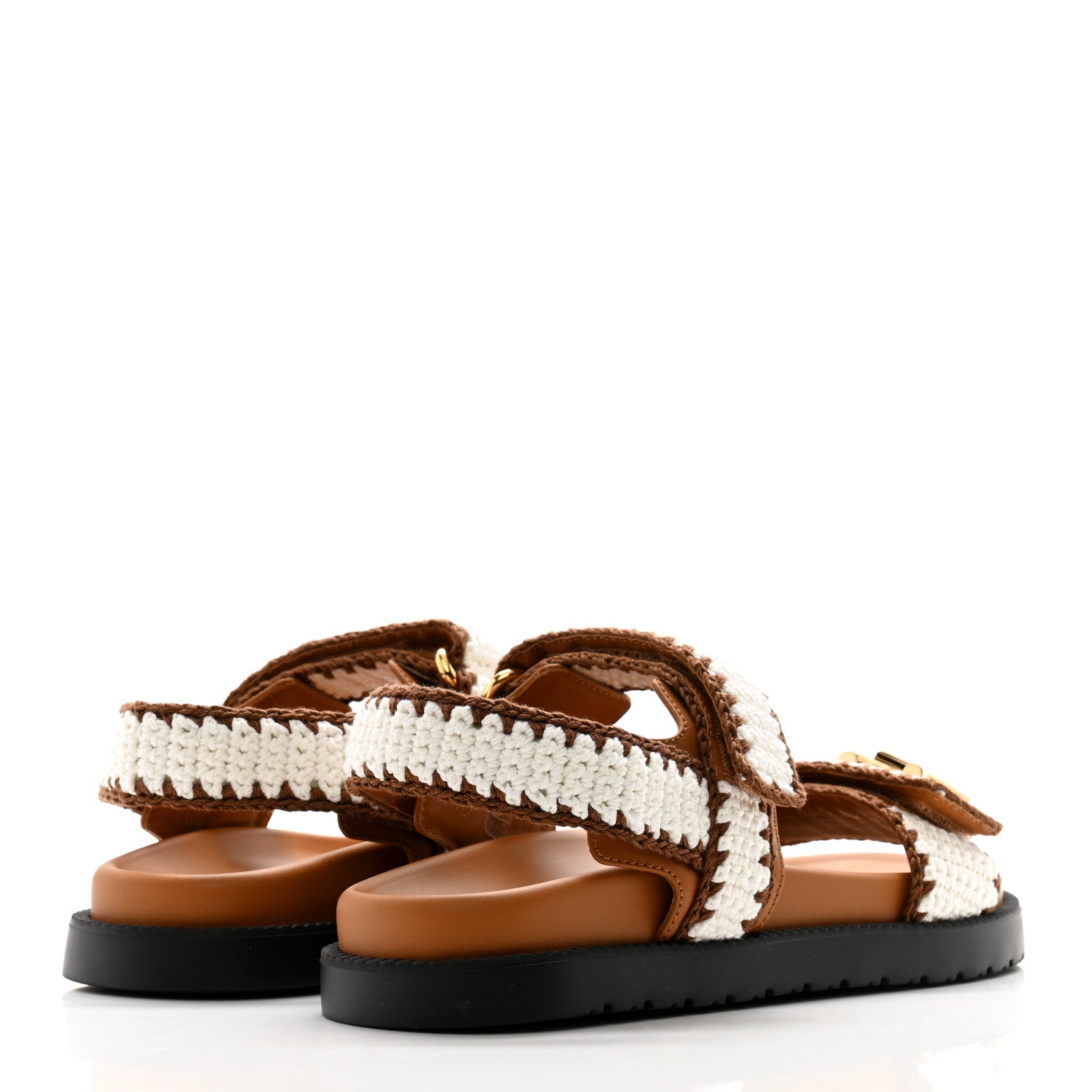 Louis Vuitton Cotton Crochet LV Sunset Comfort Flat Sandals 37 Cacao Brown 4 of 8