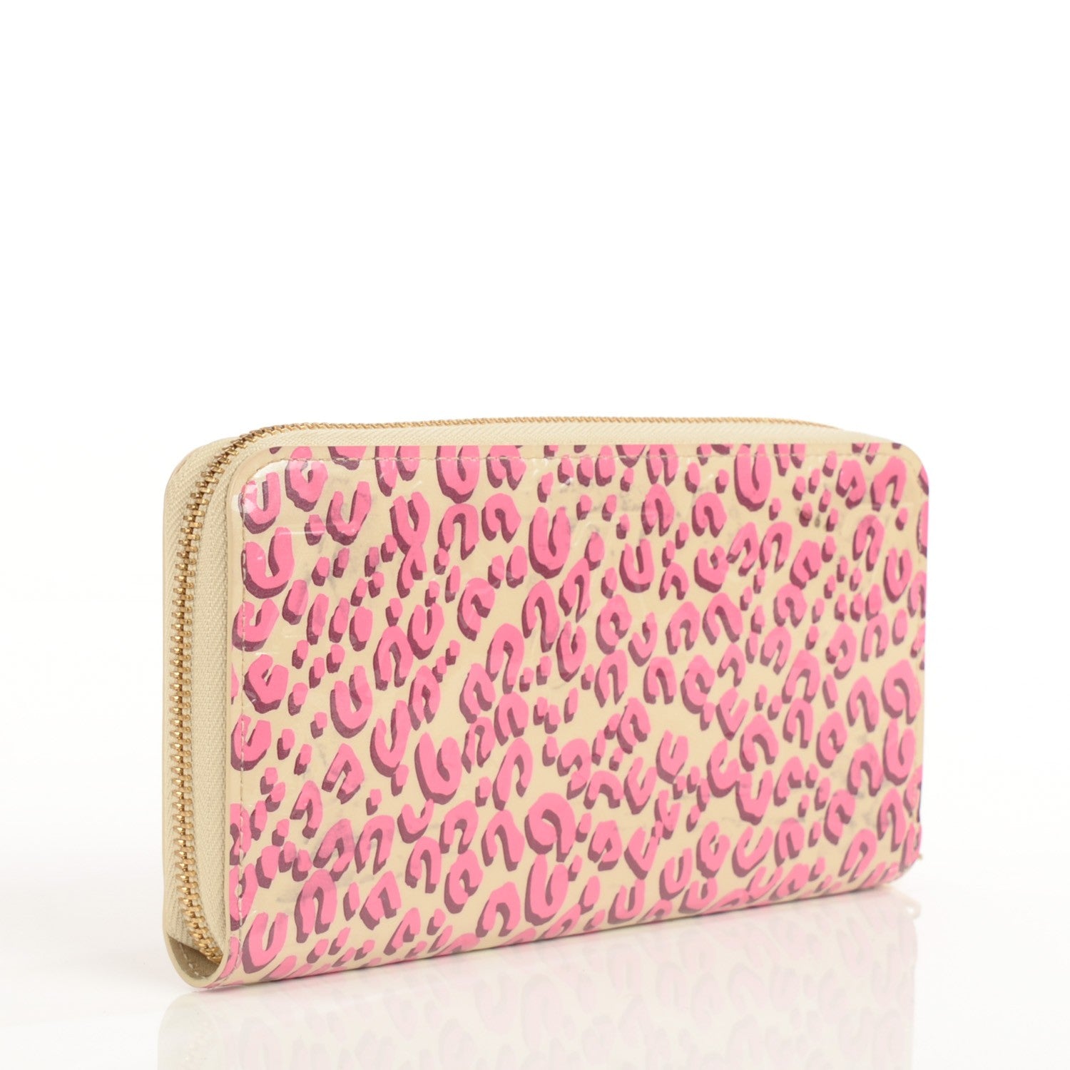 Louis Vuitton Vernis Leopard Zippy Wallet Blanc Corail 3 of 8