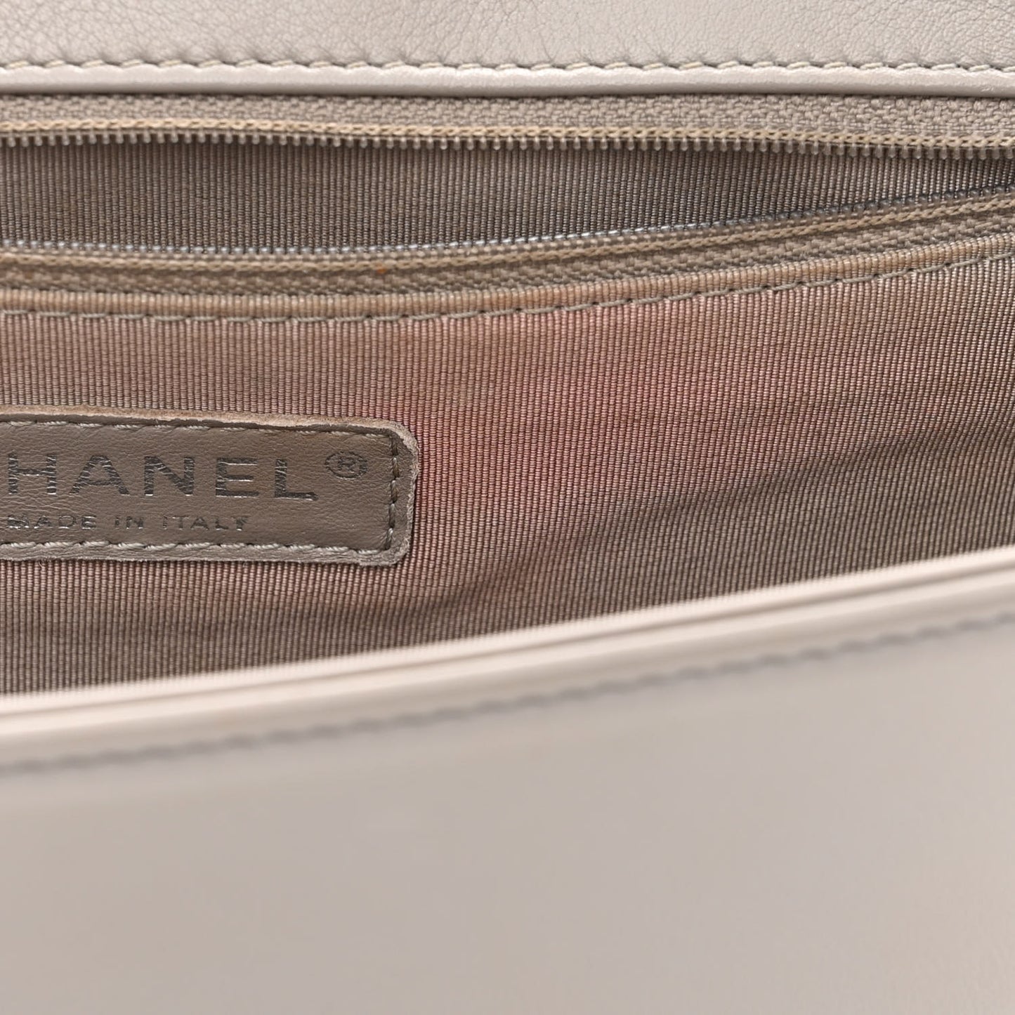 Calfskin Ombre Quilted Large Boy Flap Grey Beige