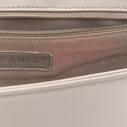 Chanel Calfskin Ombre Quilted Large Boy Flap Grey Beige 12 of 20