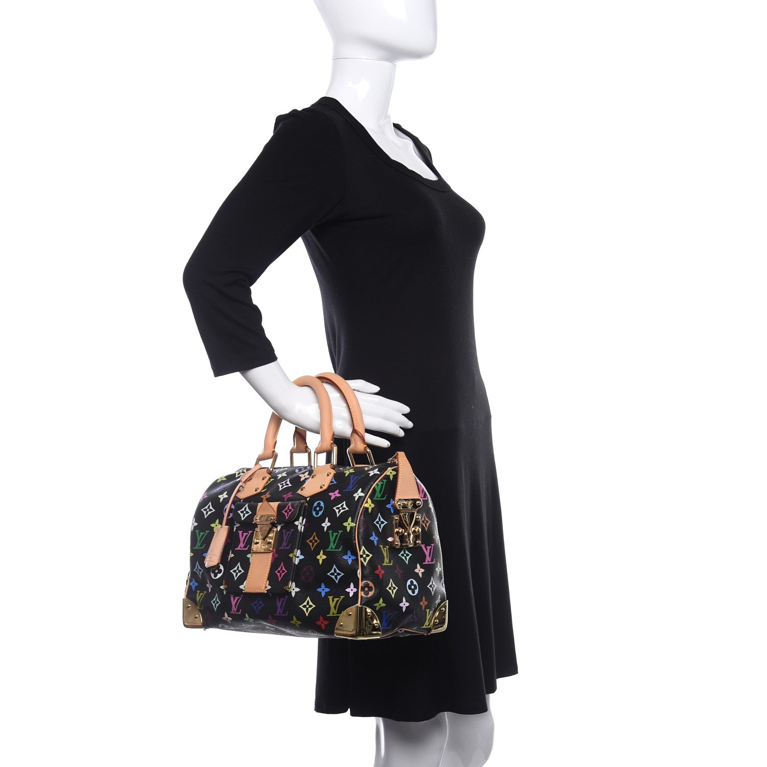 Louis Vuitton Monogram Multicolor Speedy 30 Black 2 of 18