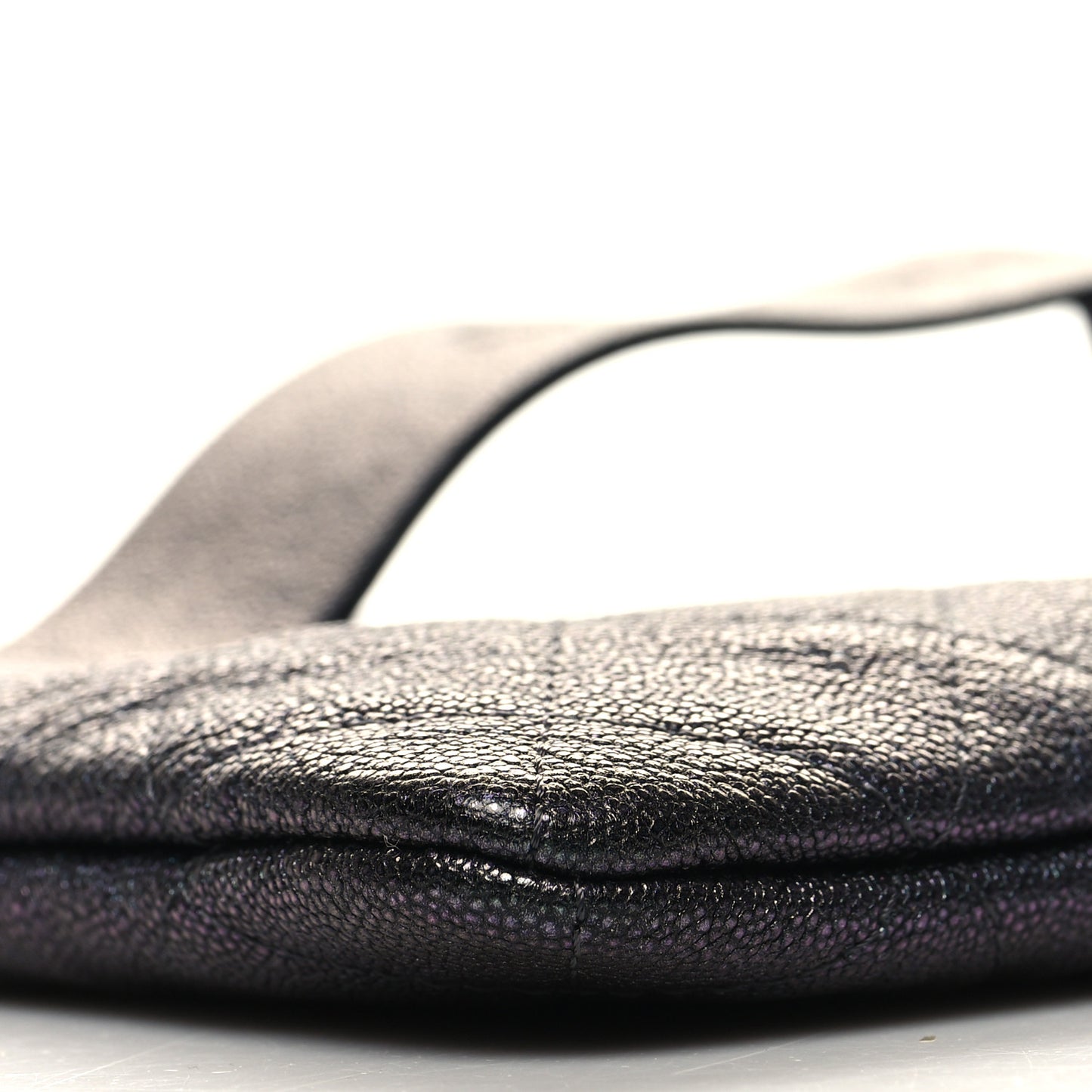 Iridescent Caviar Medium Night by the C Pouch Clutch Black