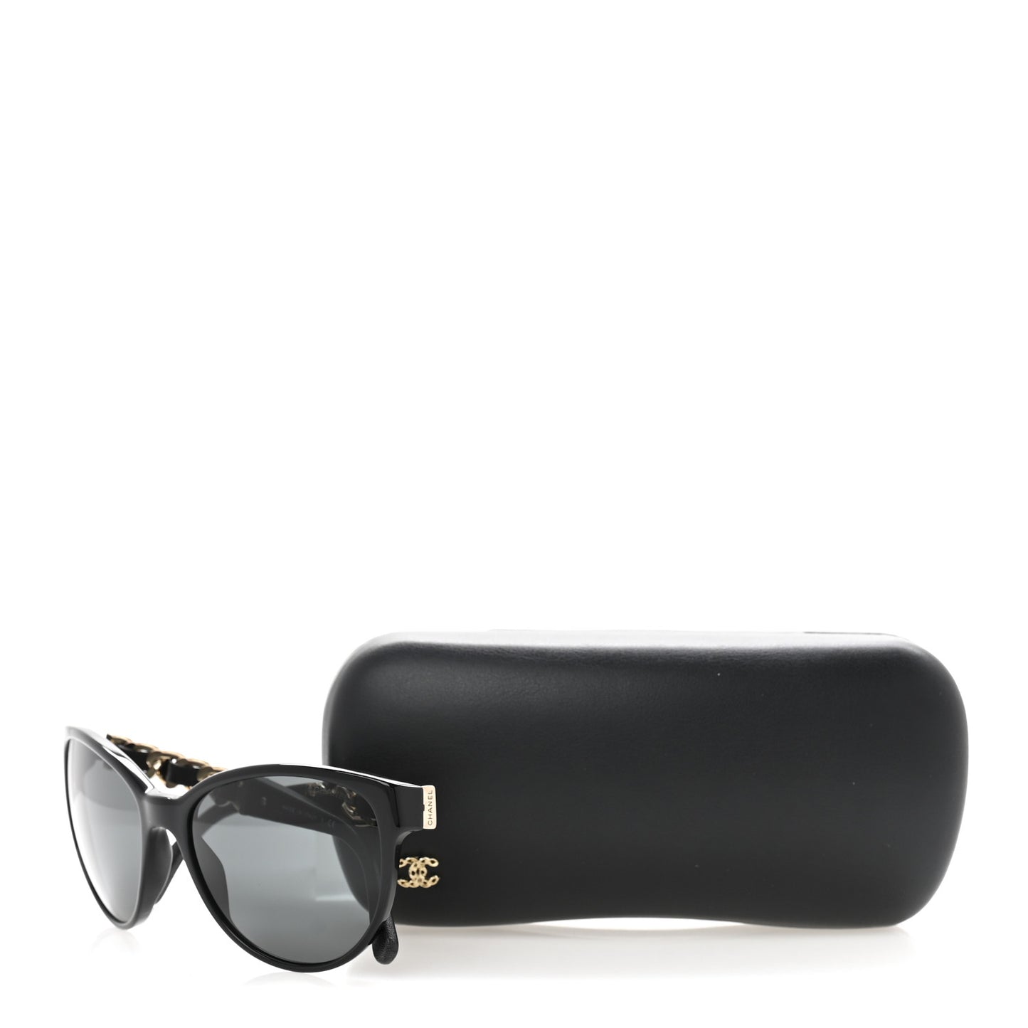 Cat Eye Chain Sunglasses 5215-Q Black