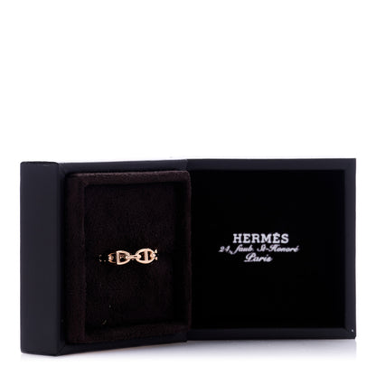 Hermes 18K Rose Gold PM Chaine d'Ancre Enchainee Ring 58 8.25 7 of 7