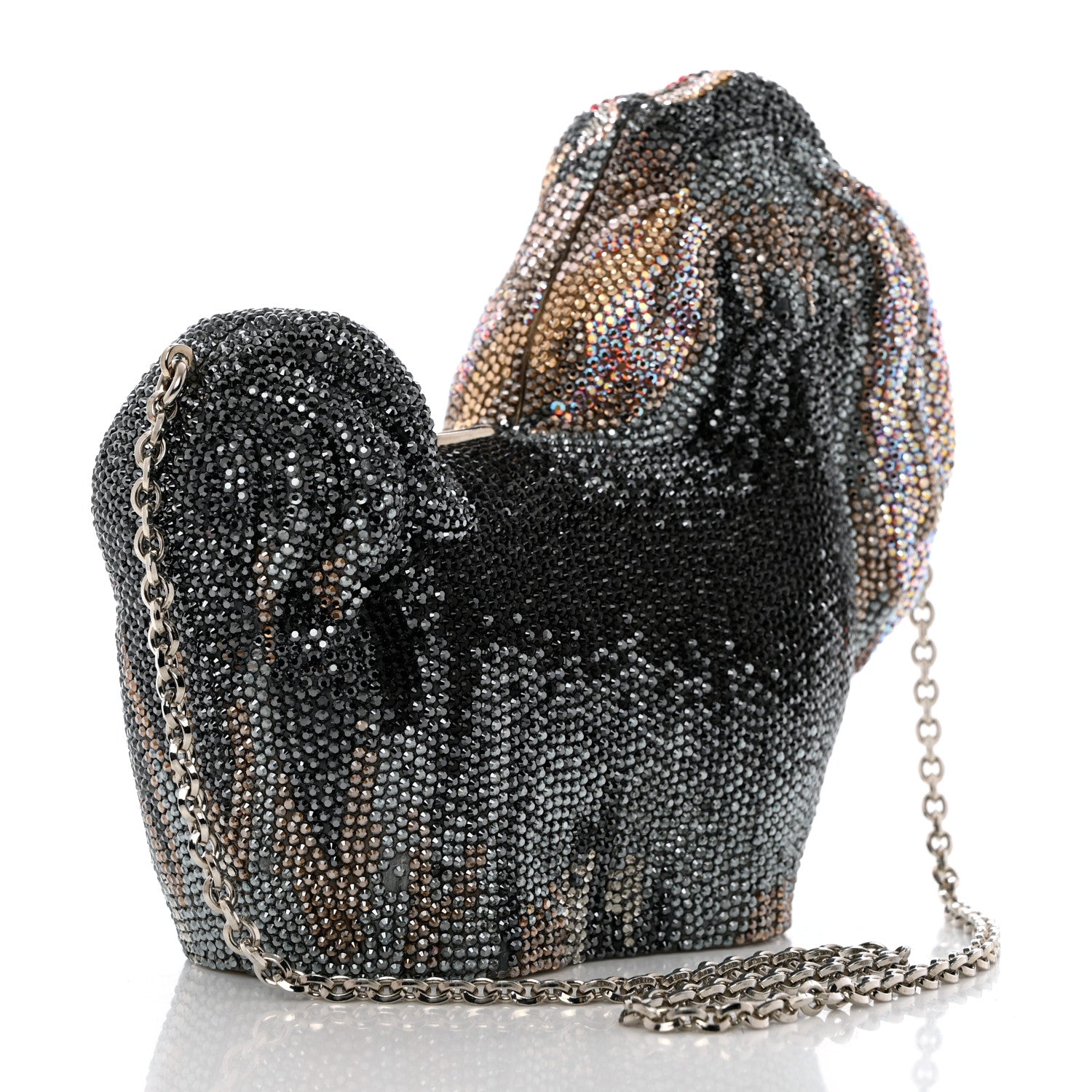 Judith Leiber Crystal Yorkie Charlie Perla Minaudiere Clutch 4 of 14