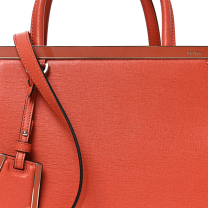 Fendi Vitello Elite Flamingo Petite 2Jours Tote Rosso Pimento 7 of 9