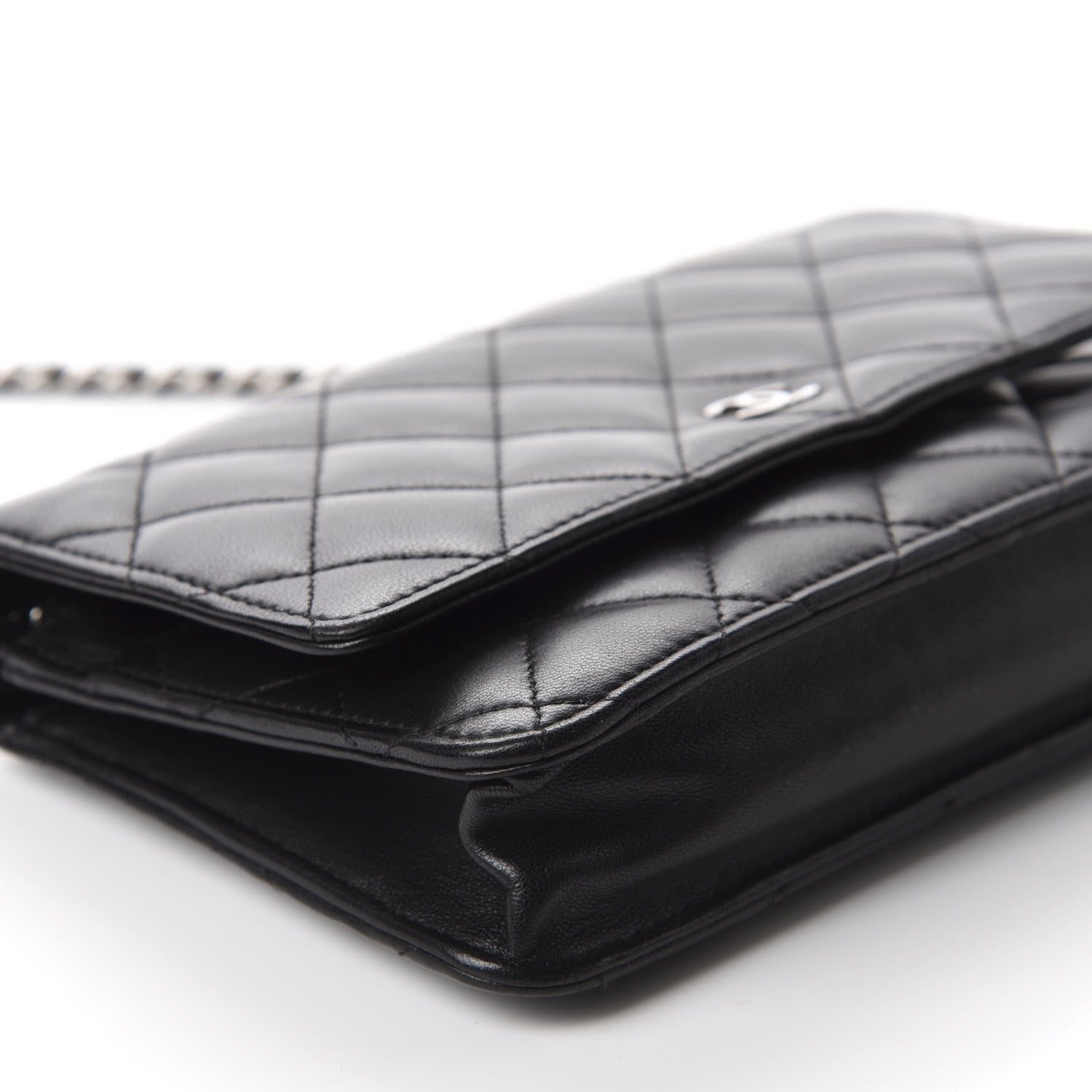 Chanel Lambskin Quilted Wallet On Chain WOC Black 6 of 12