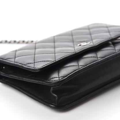 Chanel Lambskin Quilted Wallet On Chain WOC Black 6 of 12