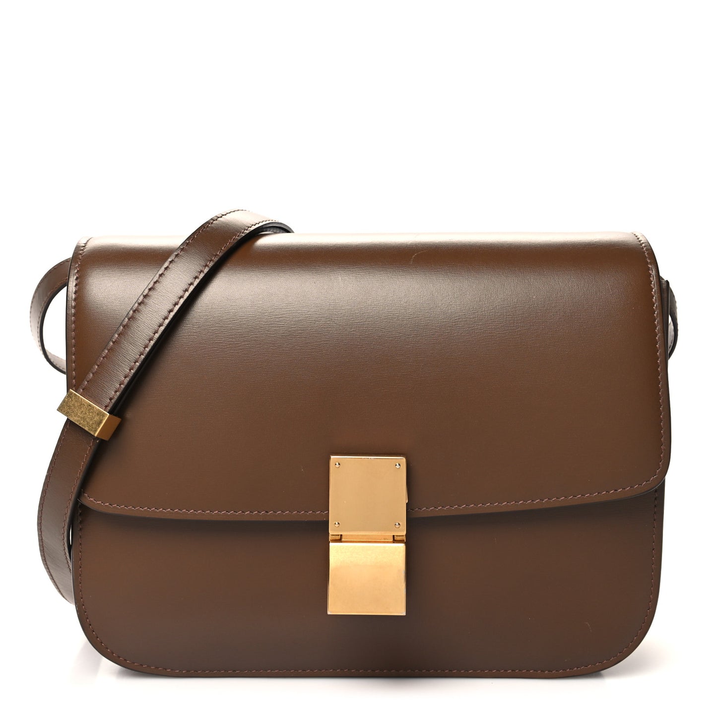 Box Calfskin Medium Classic Box Flap Bag Camel