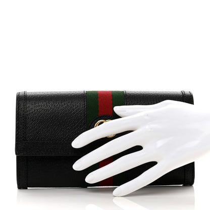 Gucci Calfskin Web Ophidia Continental Wallet Black 2 of 7