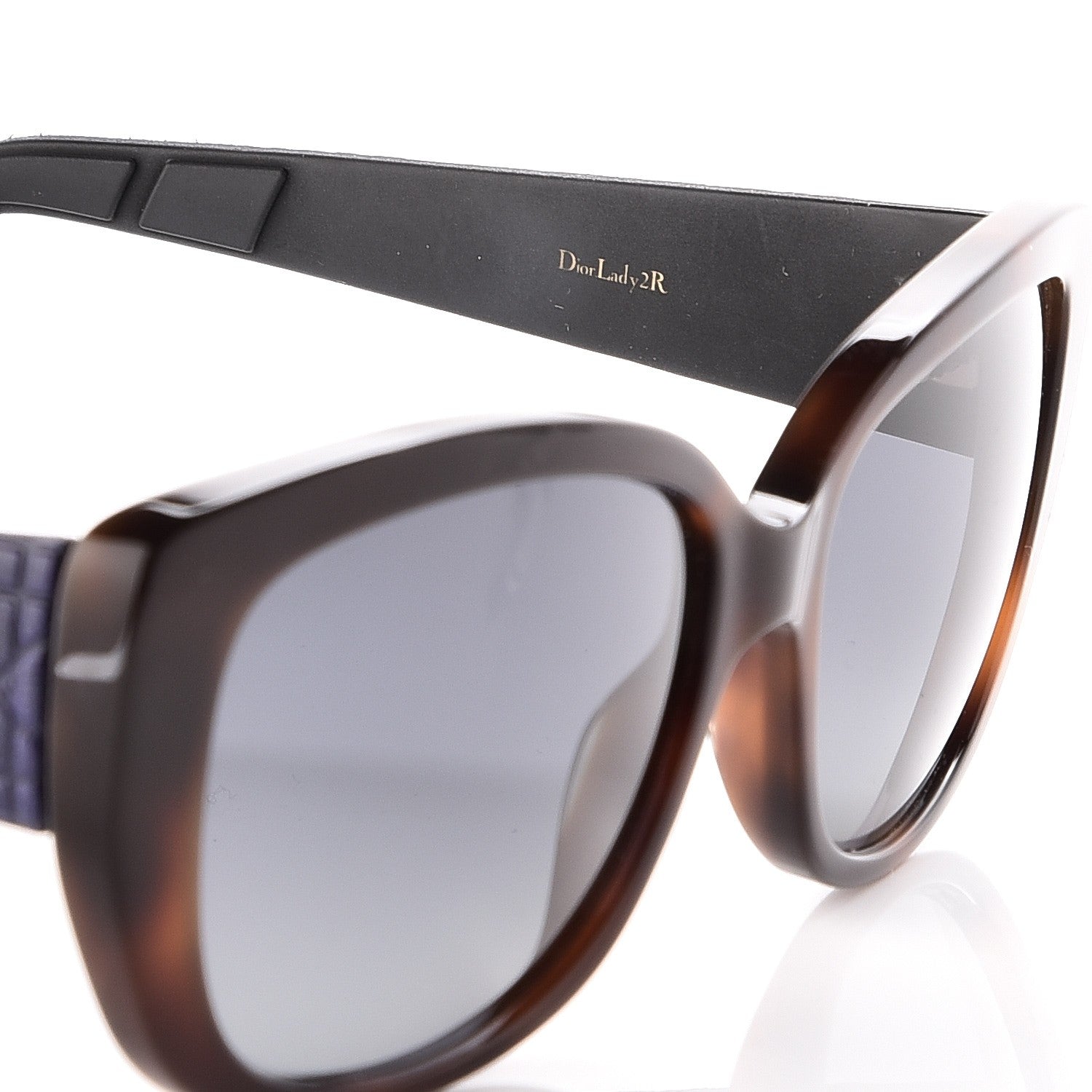Christian Dior Lambskin Cannage Dior Lady 2R Sunglasses Havana Purple 6 of 8