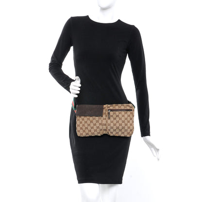 Gucci GG Monogram Double Pocket Belt Bag Dark Brown 2 of 10