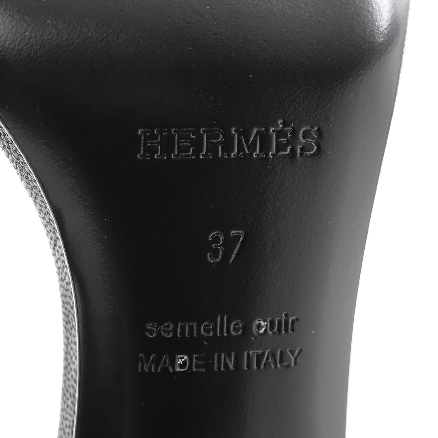 Hermes Chevre Judy 105 Sandals 37 Black 7 of 9