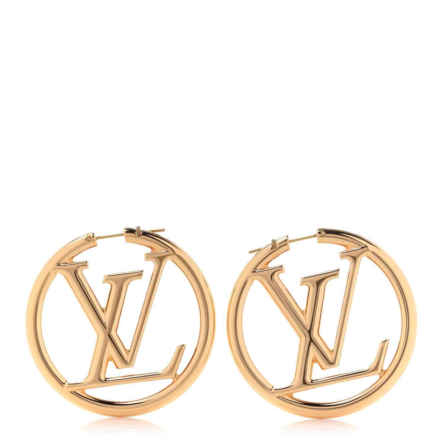 Louis Vuitton Metal Louise Hoop Earrings Gold 1 of 5