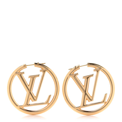 Louis Vuitton Metal Louise Hoop Earrings Gold 1 of 5