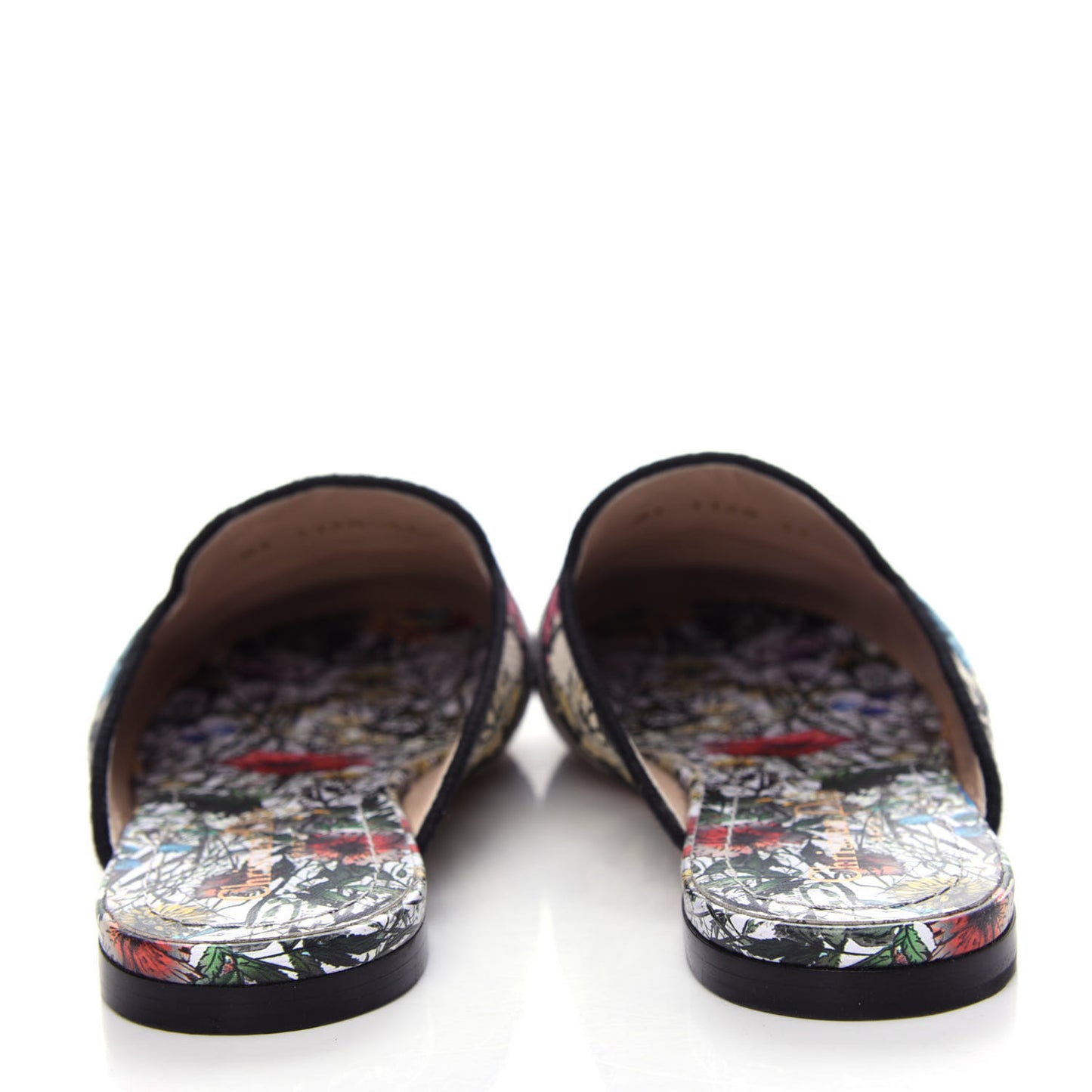 Canvas Cotton Embroidered Mille Fleurs Dioriviera Mules 37 Multicolor