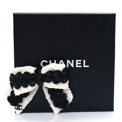 Chanel Lace CC Bow Brooch Black White 4 of 4