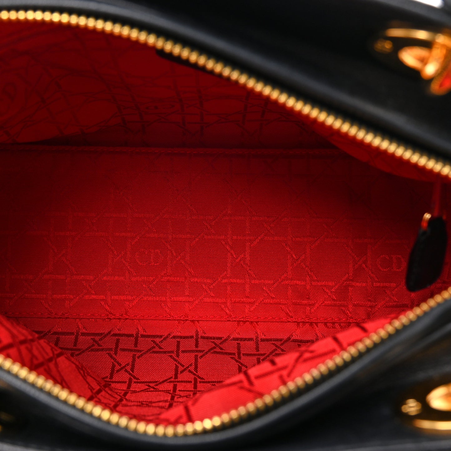 Lambskin Cannage Medium Lady Dior Black