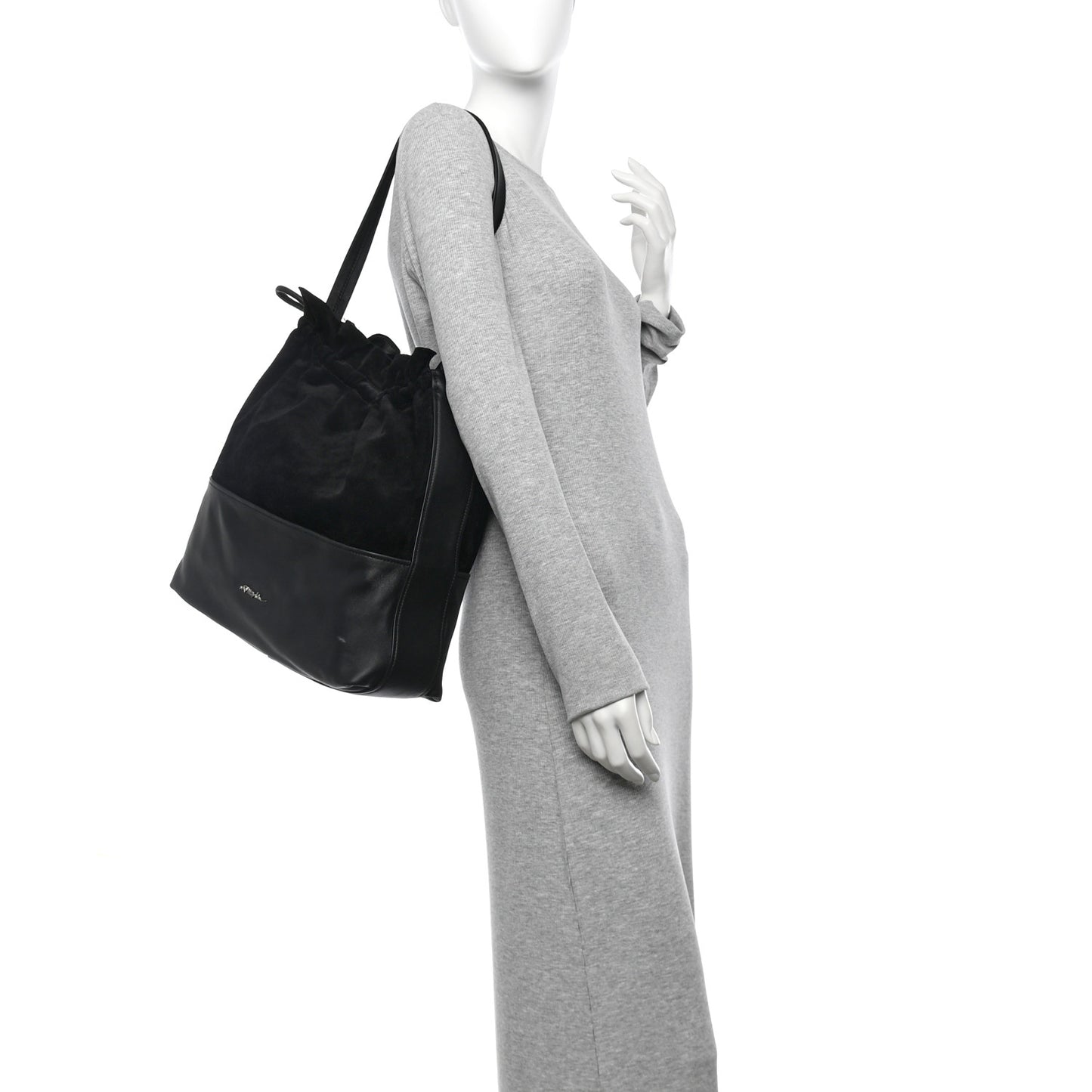 Calfskin Suede Origami Tote Black