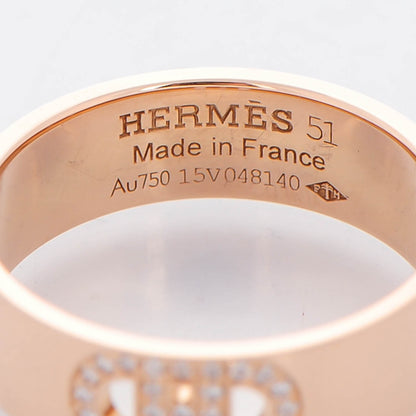 Hermes 18K Rose Gold Diamond PM H D'Ancre Ring 51 5.75 4 of 5