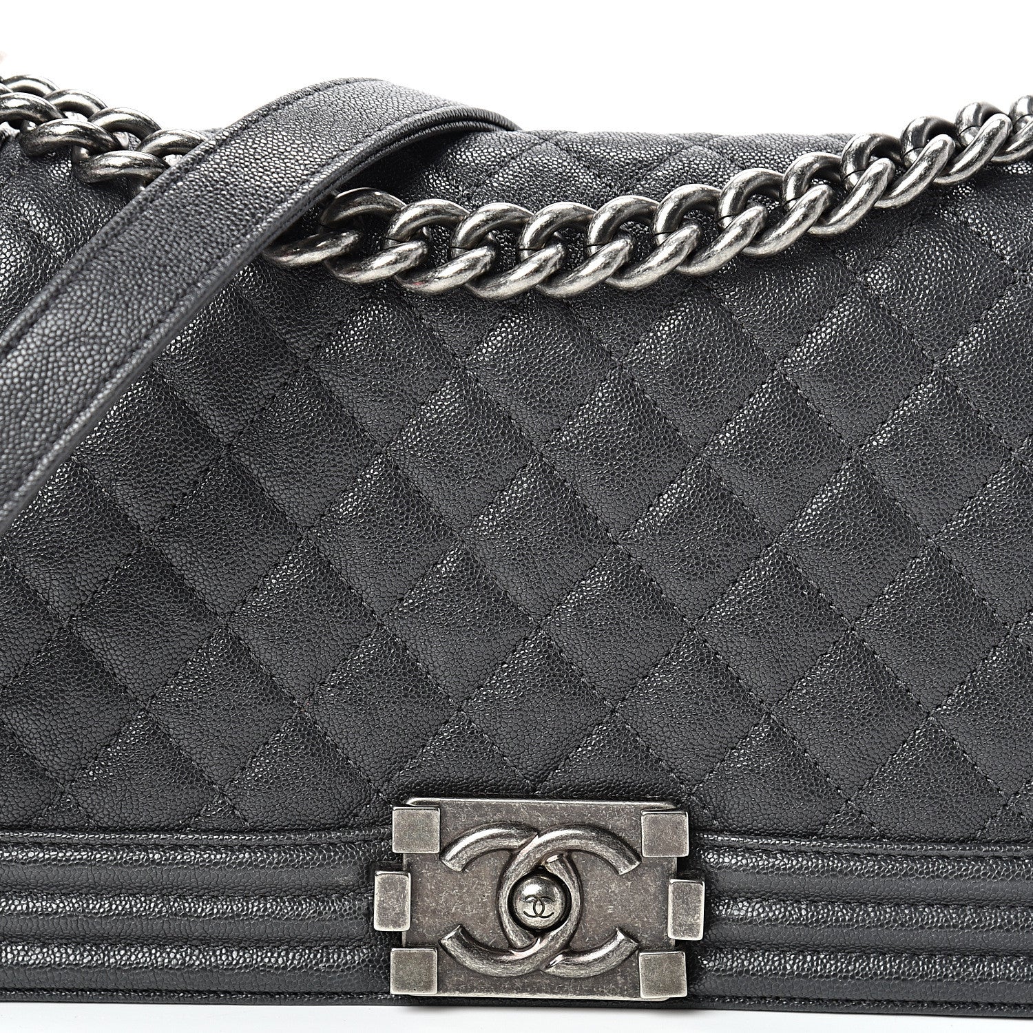 Chanel Caviar Quilted Medium Boy Flap Anthracite 7 of 10