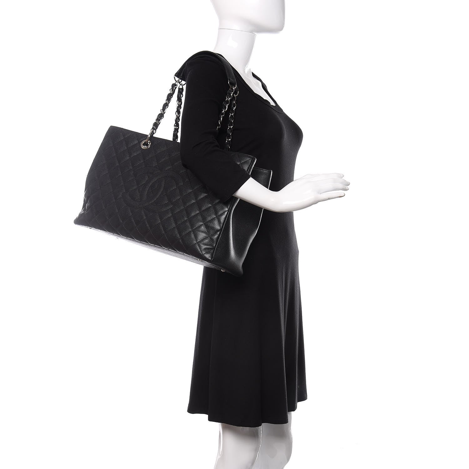 Chanel Caviar Quilted XL Grand Shopping Tote GST Black 2 of 11