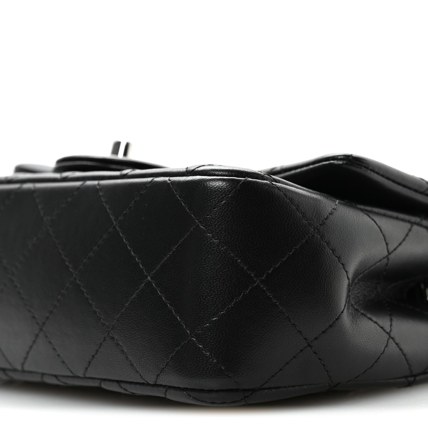 Lambskin Quilted Mini Rectangular Flap Black