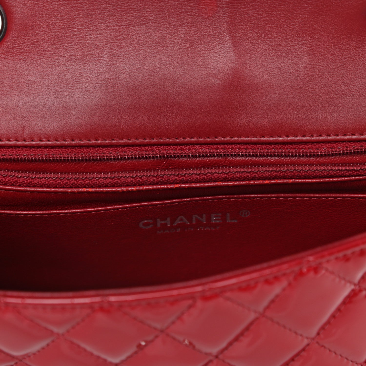 Chanel Patent Calfskin Quilted Mini Rectangular Flap Red 13 of 23
