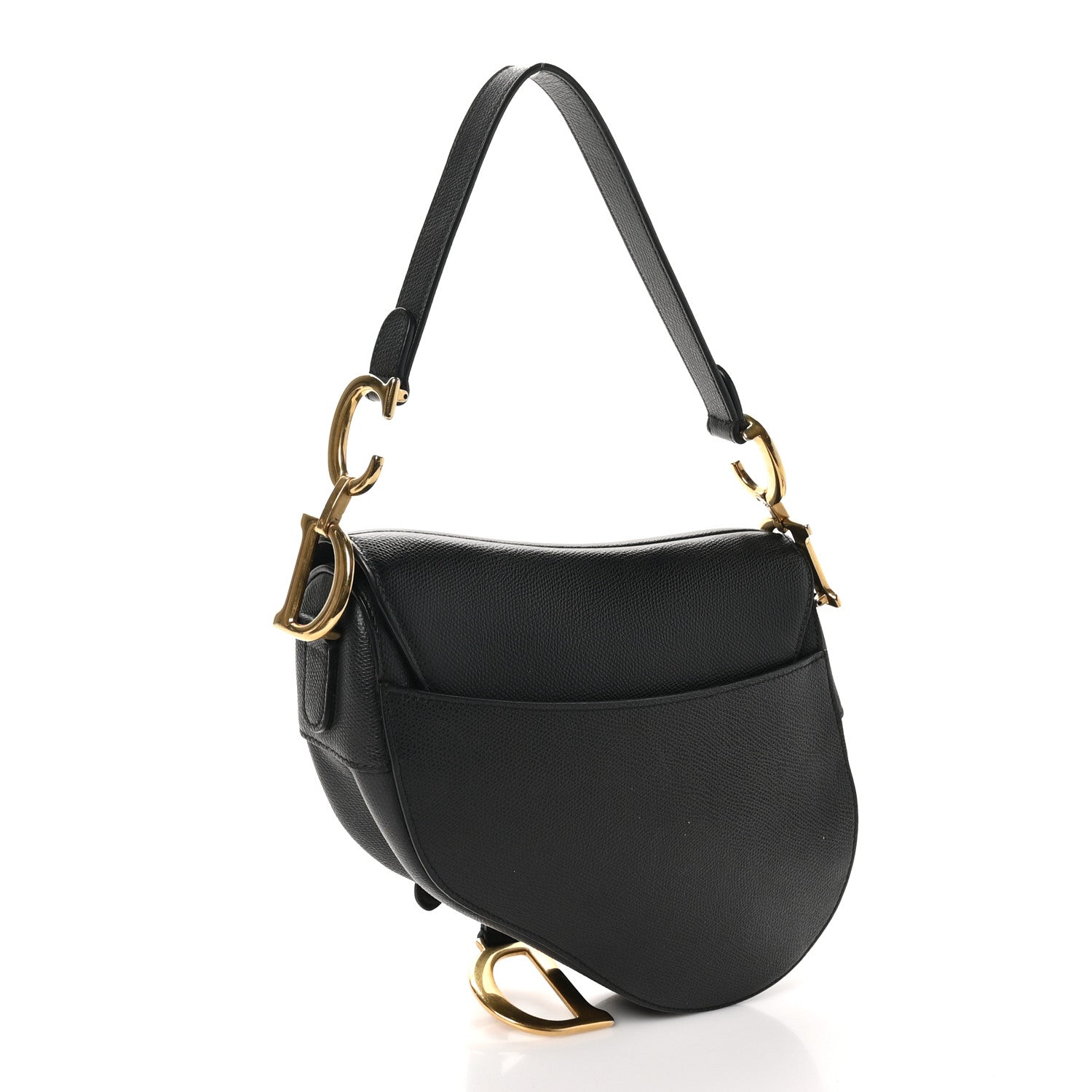 Christian Dior Grained Calfskin Saddle Bag Black 2 of 10