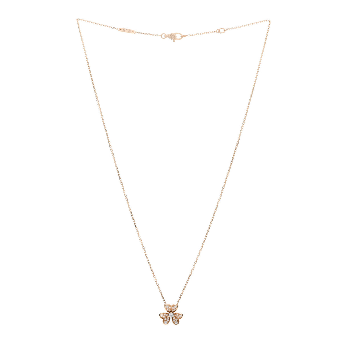 18K Yellow Gold Diamond Mini Frivole Pendant Pave Necklace