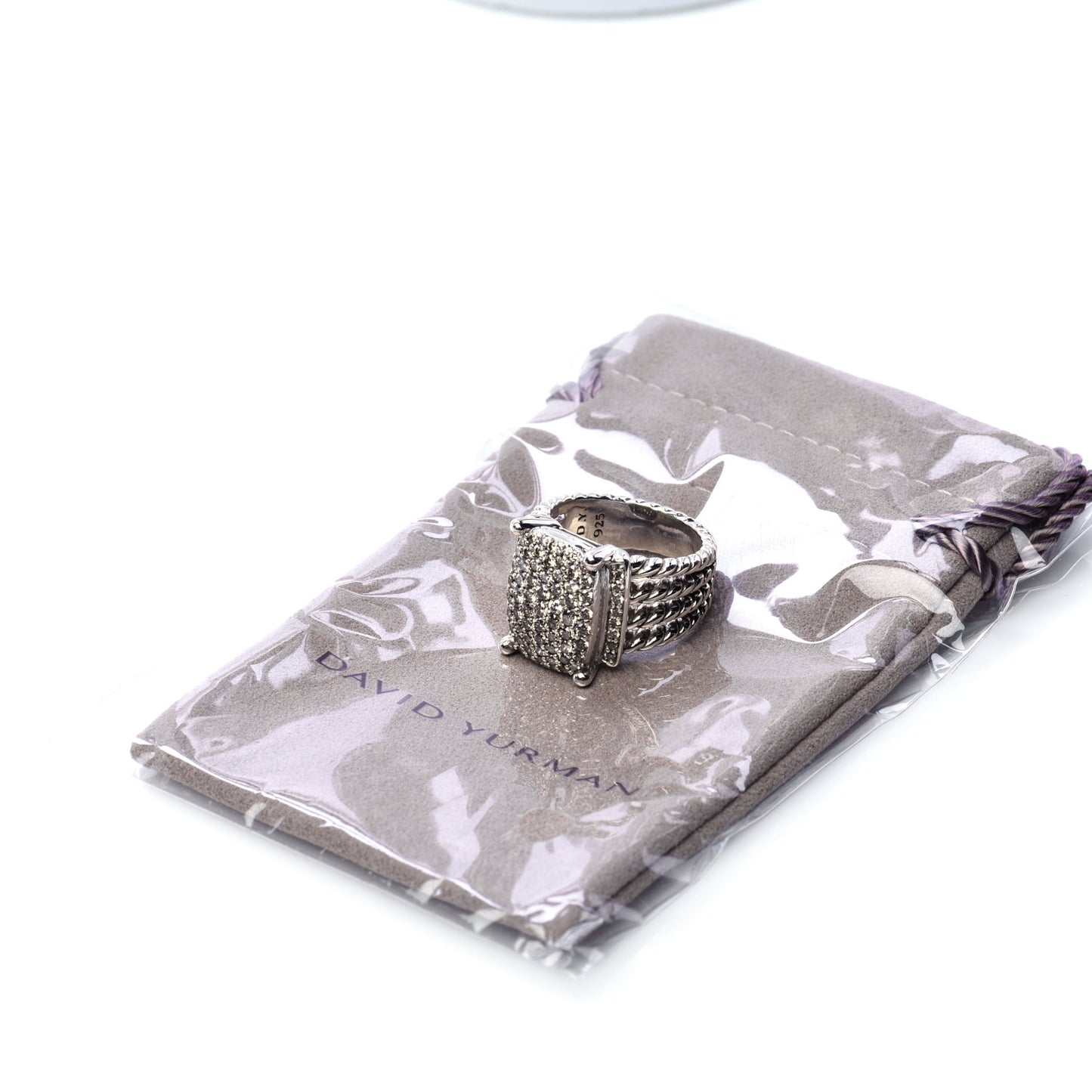 Sterling Silver Diamond 16mm Wheaton Ring 52 6