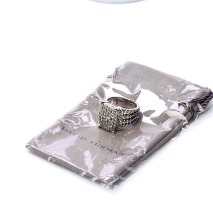 David Yurman Sterling Silver Diamond 16mm Wheaton Ring 52 6 6 of 6