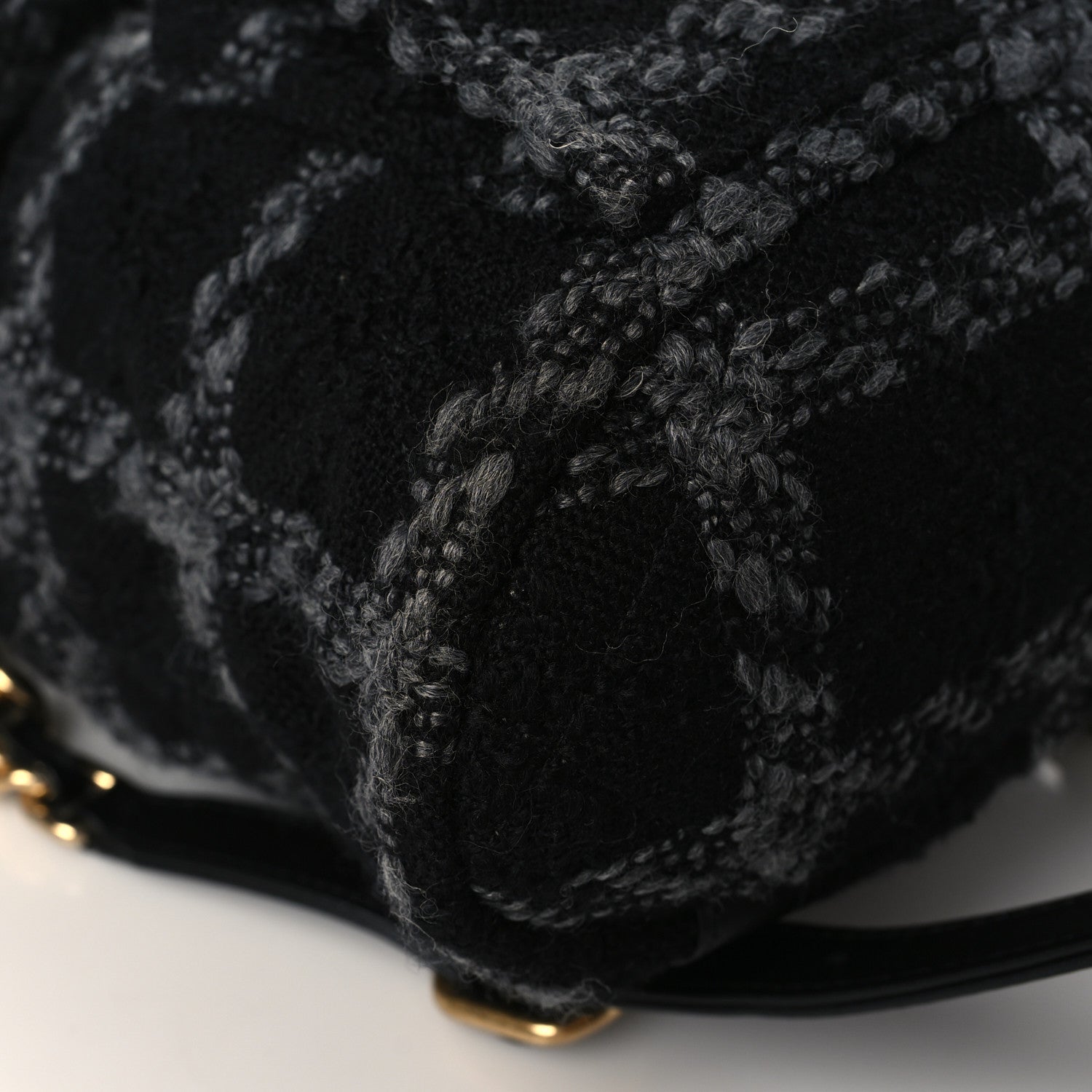 Chanel Wool Tweed Elegant Backpack Black Grey 8 of 10