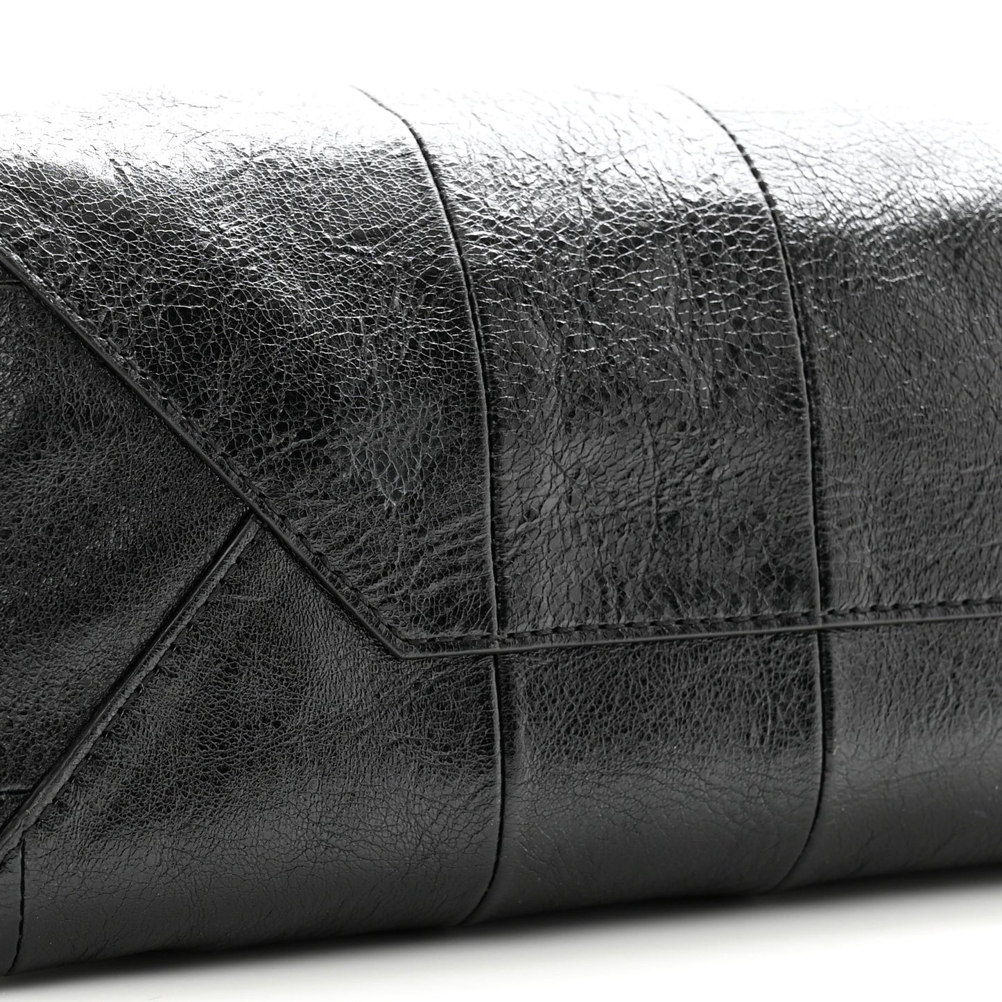 Agneau Arena Large Barbes Z Pouch with Handle Black