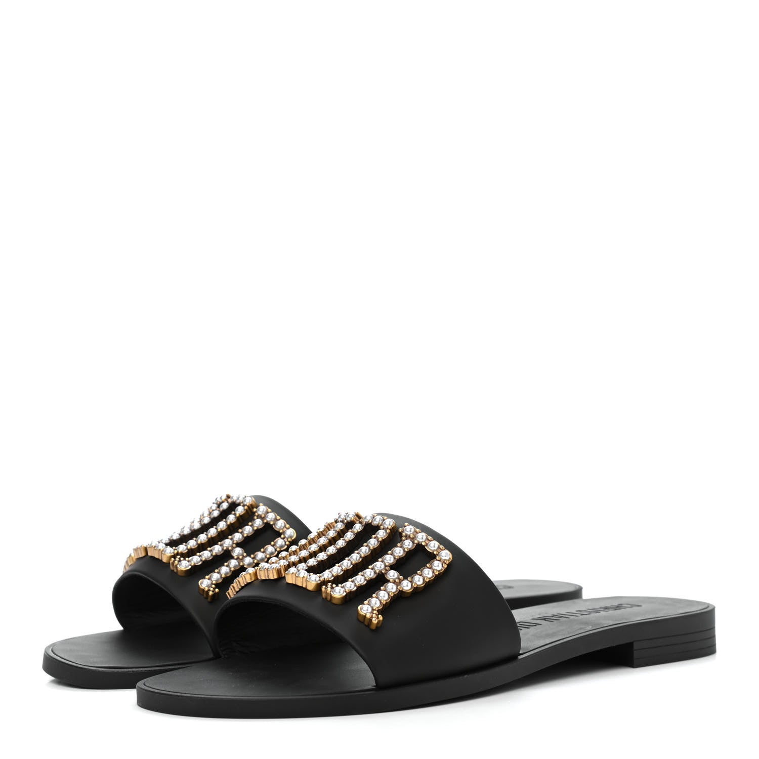 Christian Dior Matte Calfskin Pearl Dio(r)evolution Slide Sandals 39 Black 3 of 10