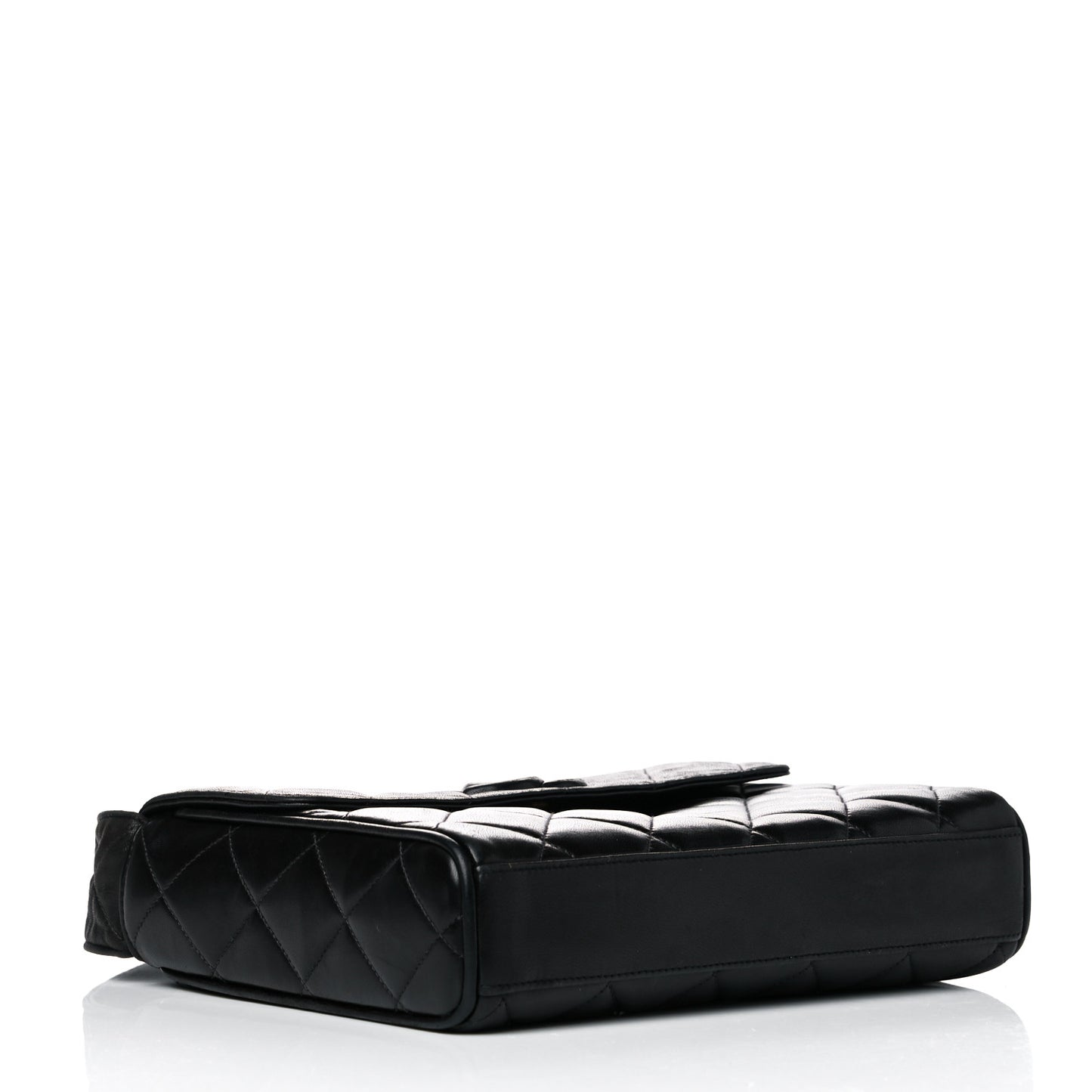 Lambskin Quilted CC Flap Shoulder Bag Black
