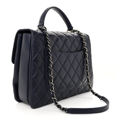 Chanel Lambskin Quilted Large Trendy CC Flap Dual Handle Bag Navy Blue 3 of 11