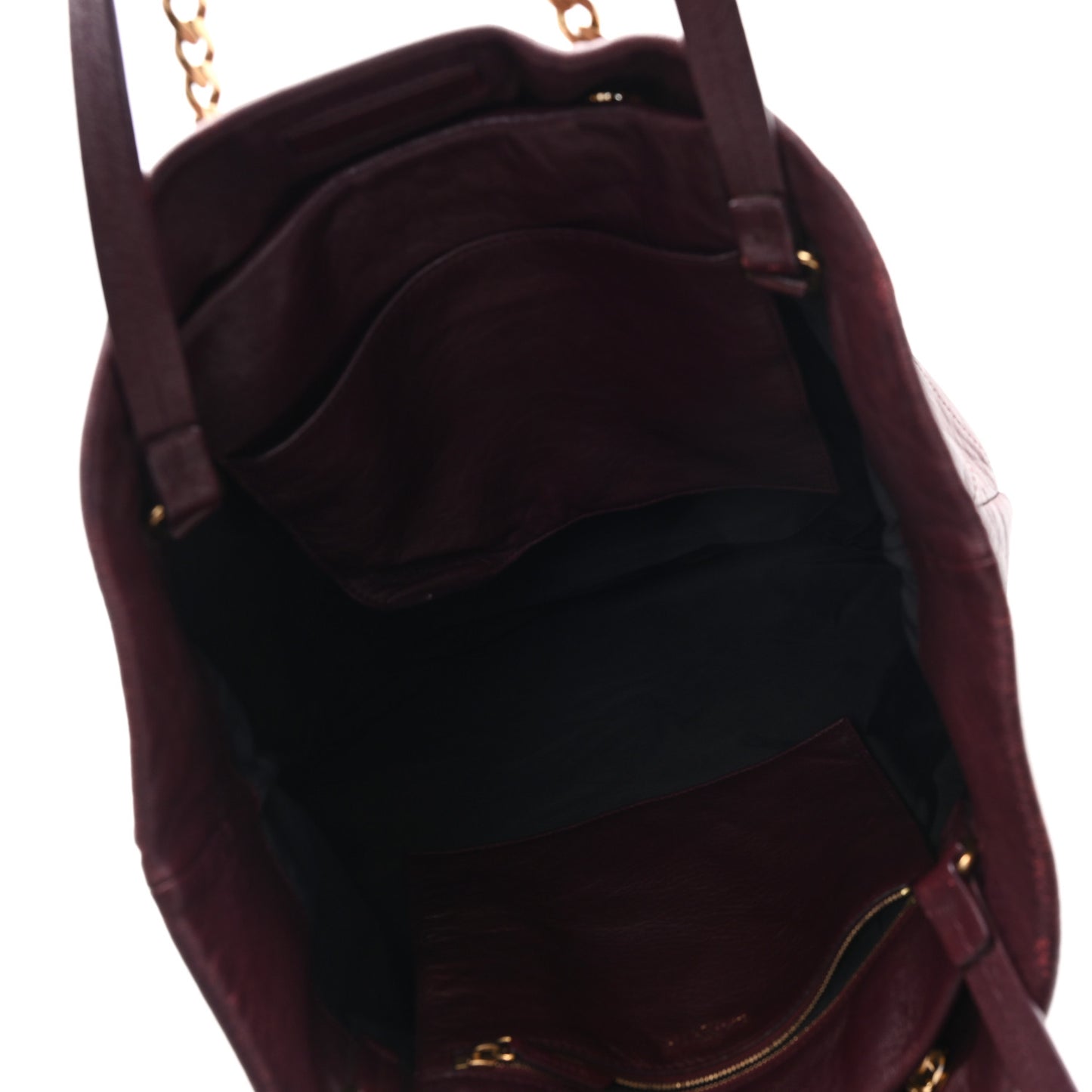 Lambskin Quilted Carry Me Tote Burgundy