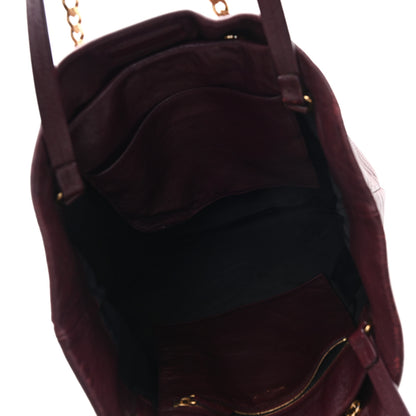 Lanvin Lambskin Quilted Carry Me Tote Burgundy 5 of 9